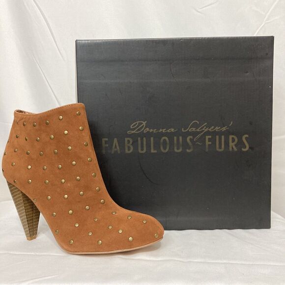 Vintage Studded Ankle Boots by Donna Salyer Size 6, heel 4" Zipper Suede Stylish - Picture 15 of 15